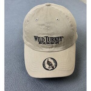 Wild Turkey Bourbon Hat Cap Strap Back Tan Embroidered Texas Promo Mens One Size